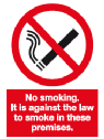No Smoking It Is Against The Law To Smoke In These Premises Safety Sign