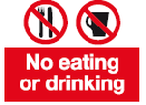 no eating or drinking safety sign
