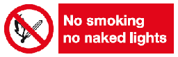 no smoking no naked lights safety sign