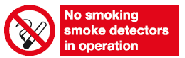 no smoking smoke detectors in operation safety sign