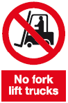 no fork lift trucks safety sign