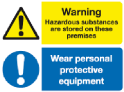 Warning hazardous substances are stored on these premises multi purpose safety sign